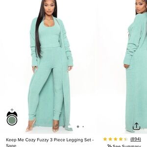 Fashion Nova Sage 3-Piece Legging Set